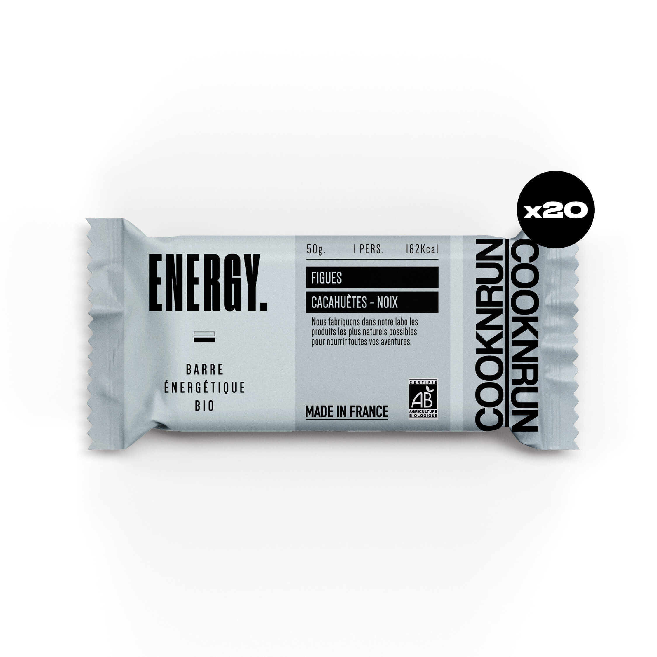 Organic Energy Bars | Figs, Walnuts, Peanuts and Fleur de Sel