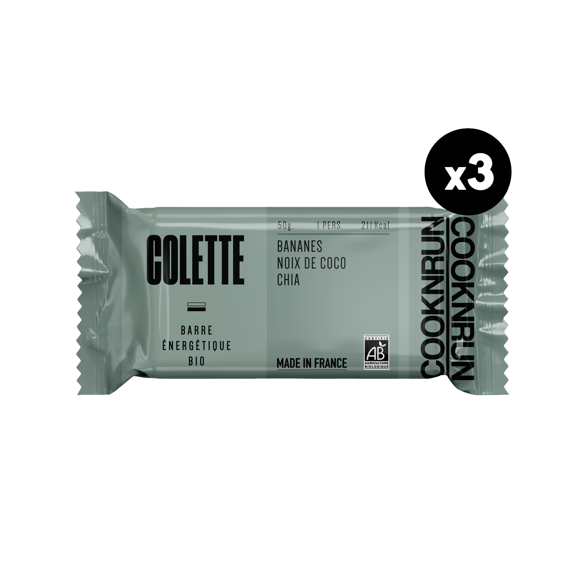 Barre Énergétique Bio Bananes, Coco &amp; Chia – Vitalité pour activités outdoor | COOKNRUN
