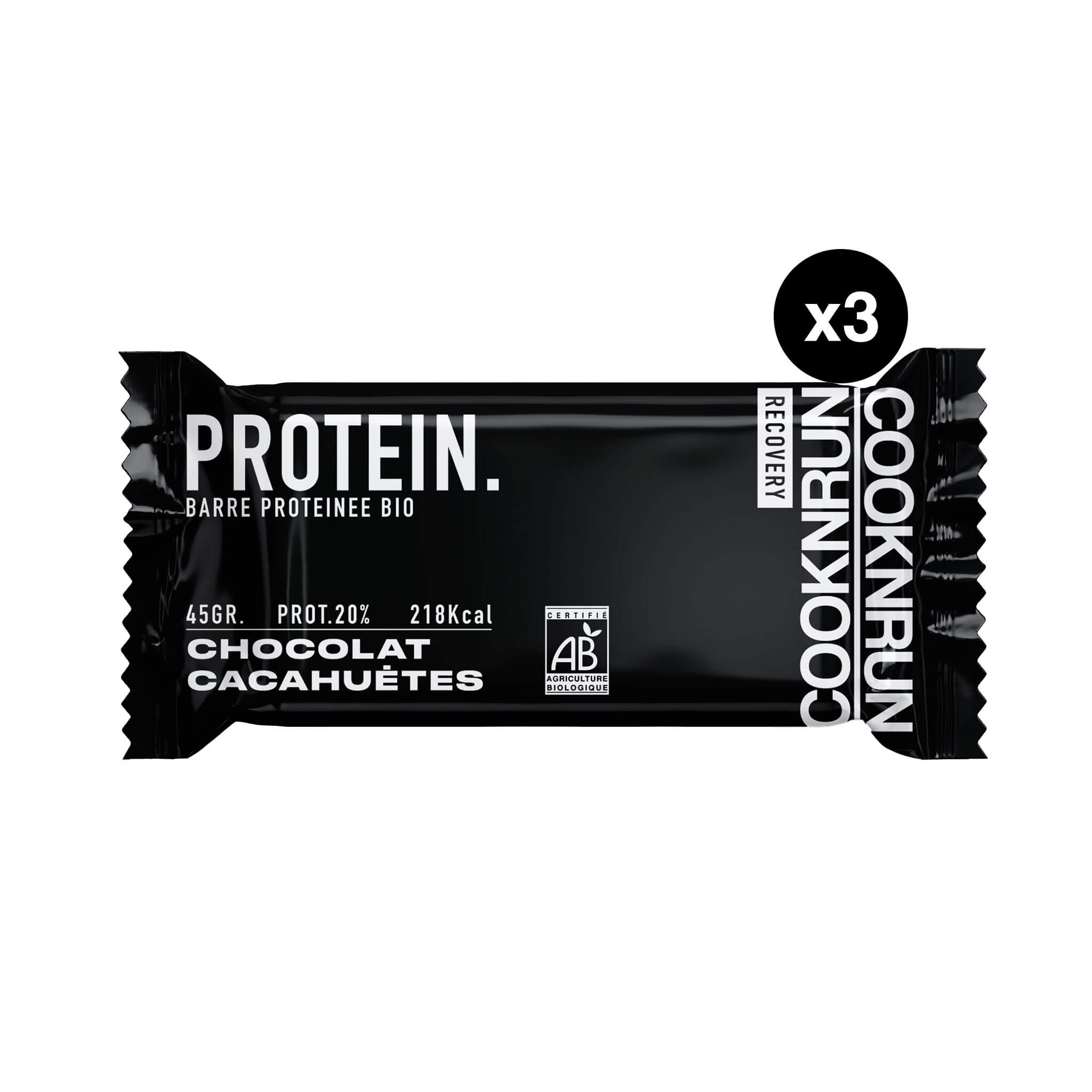Barre Protéinée Bio Chocolat & Cacahuètes – Récupération gourmande après sport | COOKNRUN