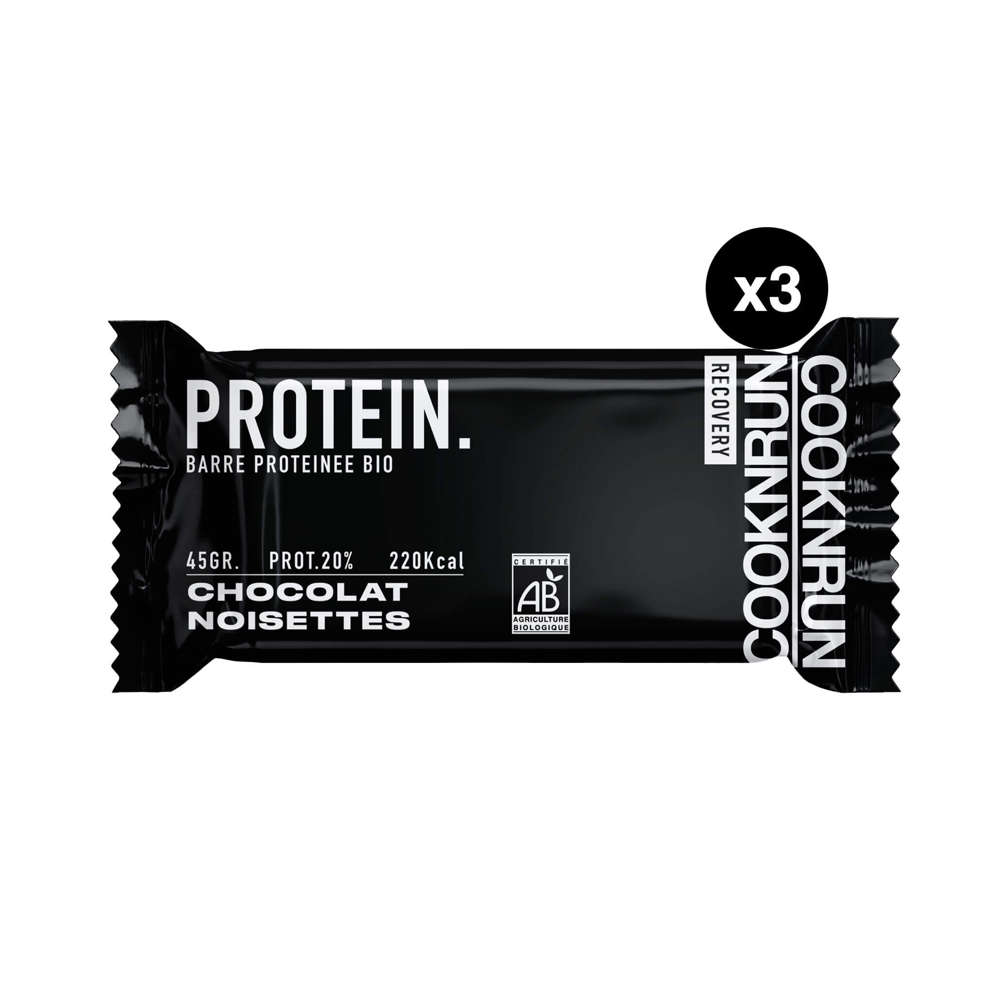 Barre Protéinée Bio Chocolat & Noisettes – Énergie durable pour entraînements | COOKNRUN