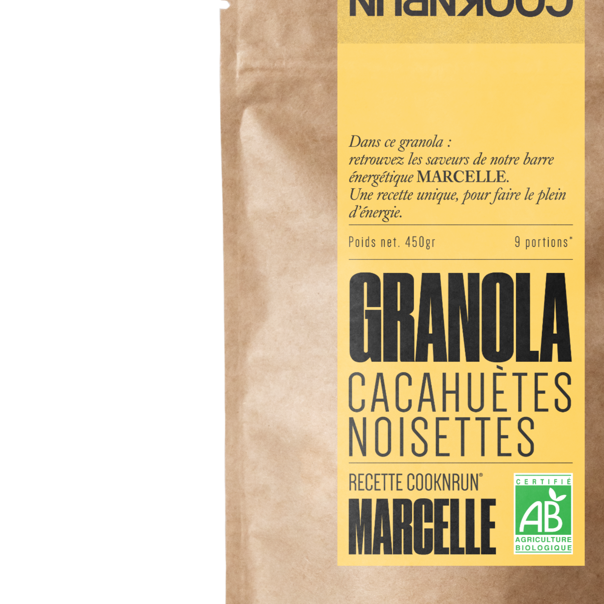 Marcelle, notre recette de granola bio à base de cacahuètes bio et noisettes bio. Par COOKNRUN.